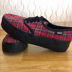 Vans plaid creeper style shoes